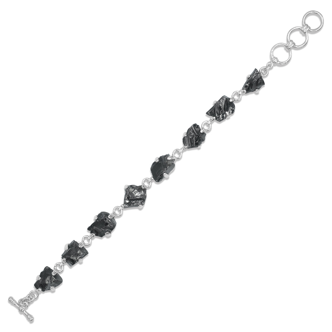 Starborn Elite Shungite Prong Set Bracelet in Sterling Silver