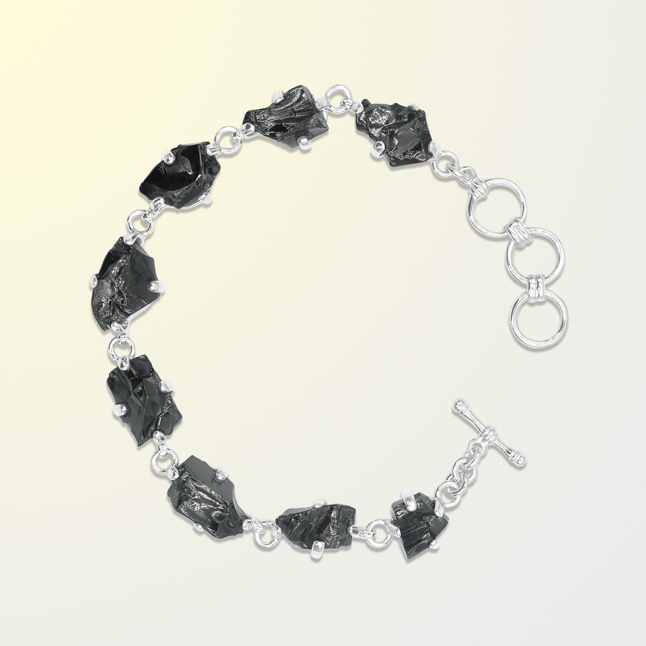 Starborn Elite Shungite Prong Set Bracelet in Sterling Silver