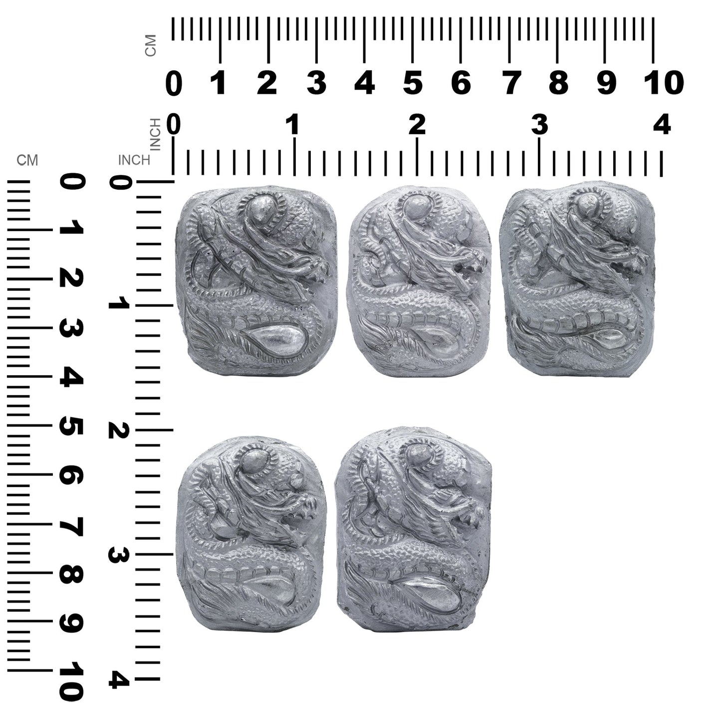 Starborn Silica Carved Dragon Cabochon 40-43mm Rectangle - 1 piece