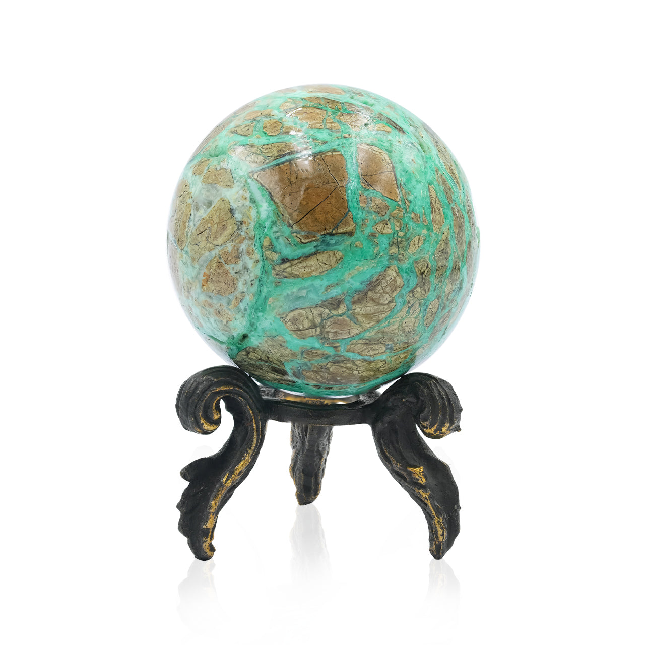 Starborn Smithsonite Display Sphere with Brass Decorative Display