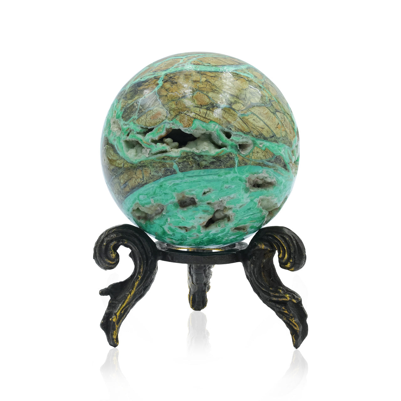 Starborn Smithsonite Display Sphere with Brass Decorative Display