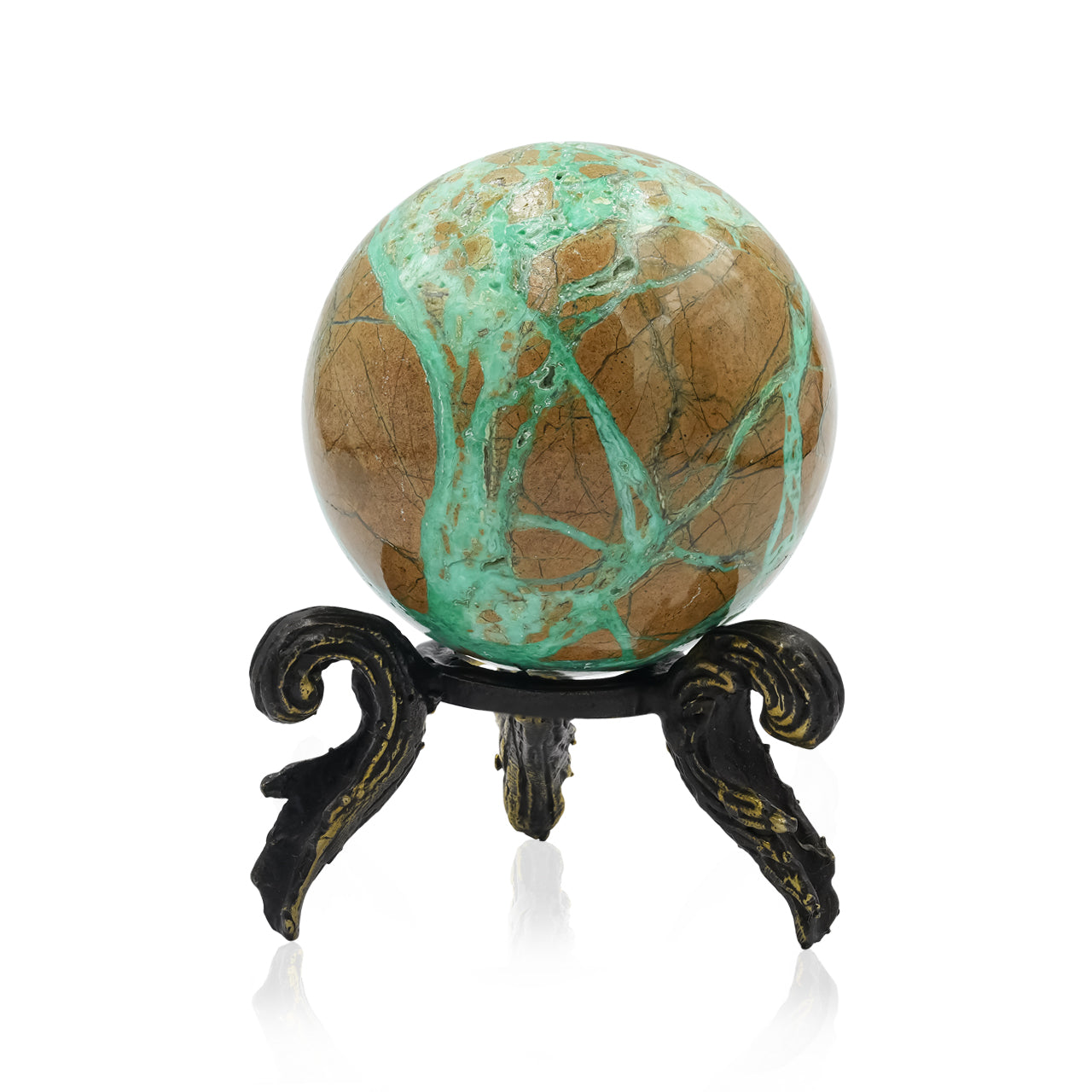Starborn Smithsonite Display Sphere with Brass Decorative Display