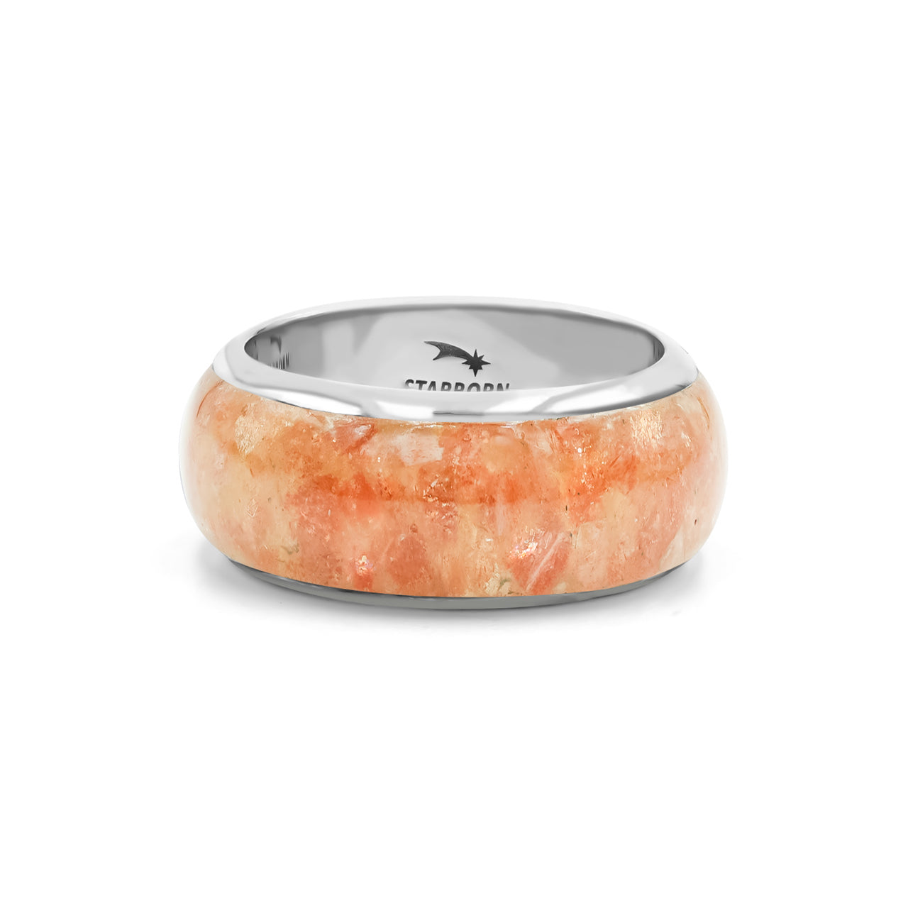 Starborn Sunstone One Field Inlay Ring in Sterling Silver