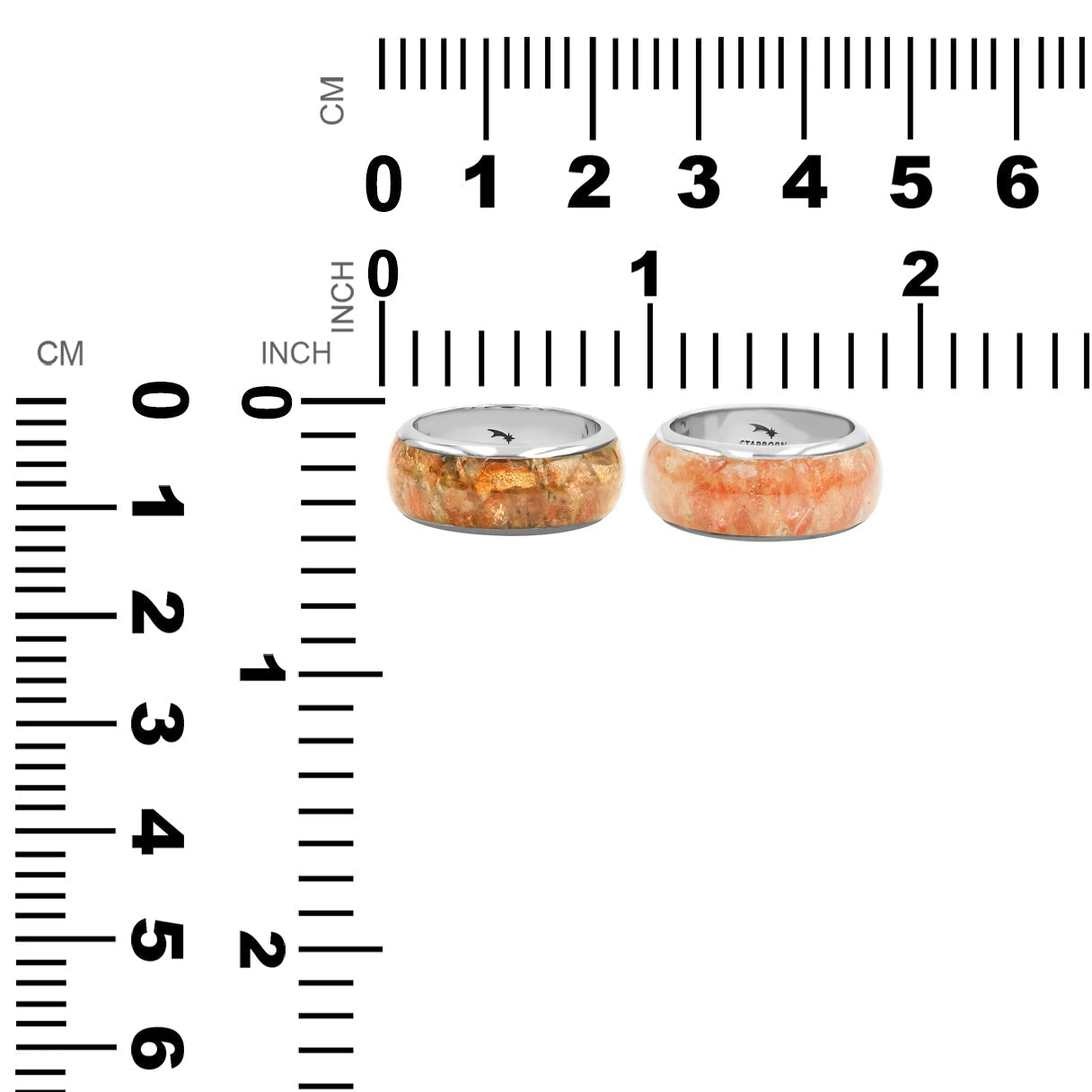 Starborn Sunstone One Field Inlay Ring in Sterling Silver