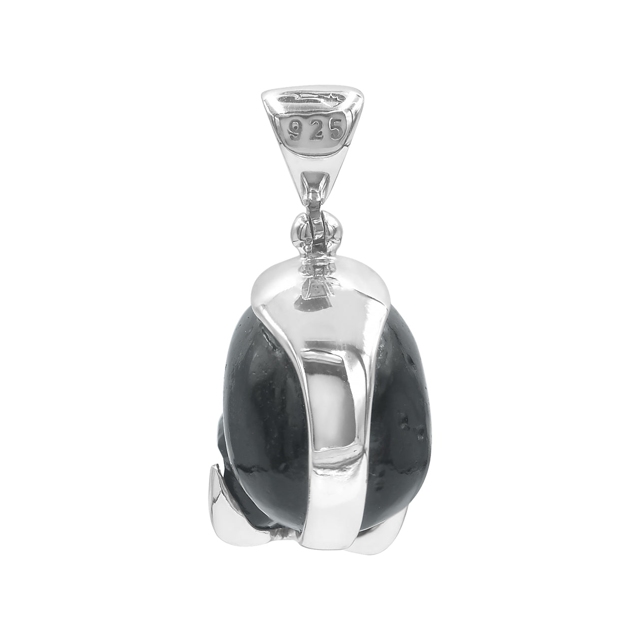 Starborn Hand Carved Mini Tektite Skull Pendant in Sterling Silver