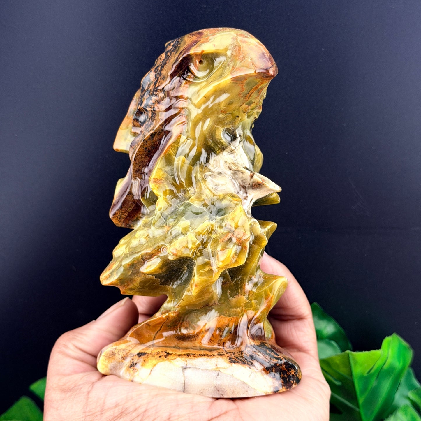 Mixed Jade Eagle Carving
