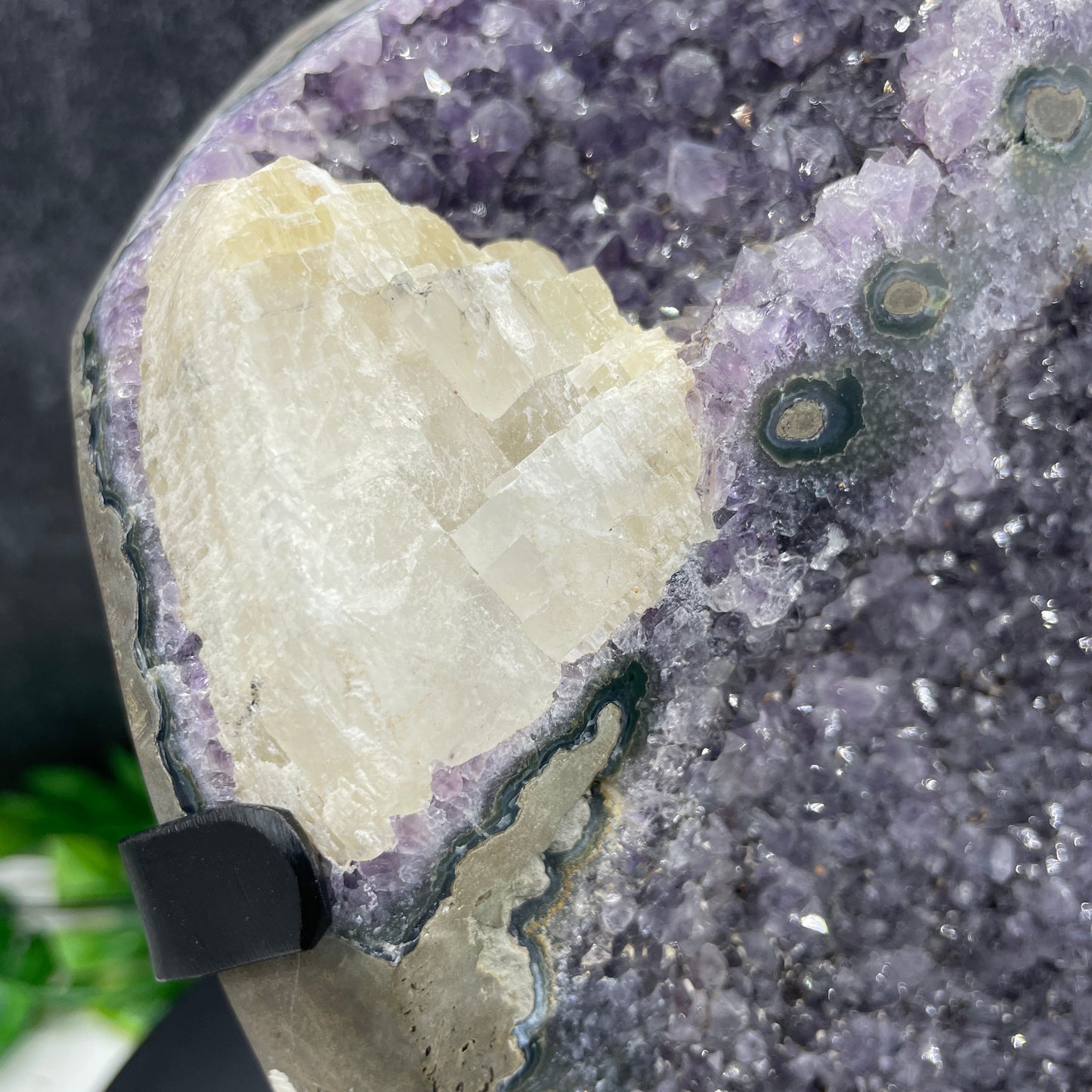 Calcite on Stalactite Amethyst with Stand