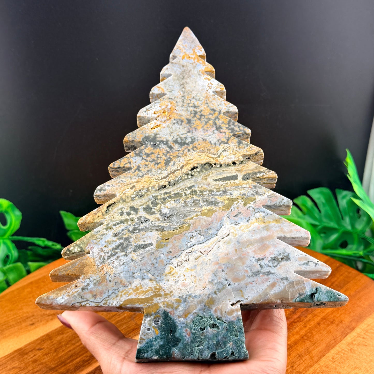 Orbicular Druzy Ocean Jasper Christmas Tree