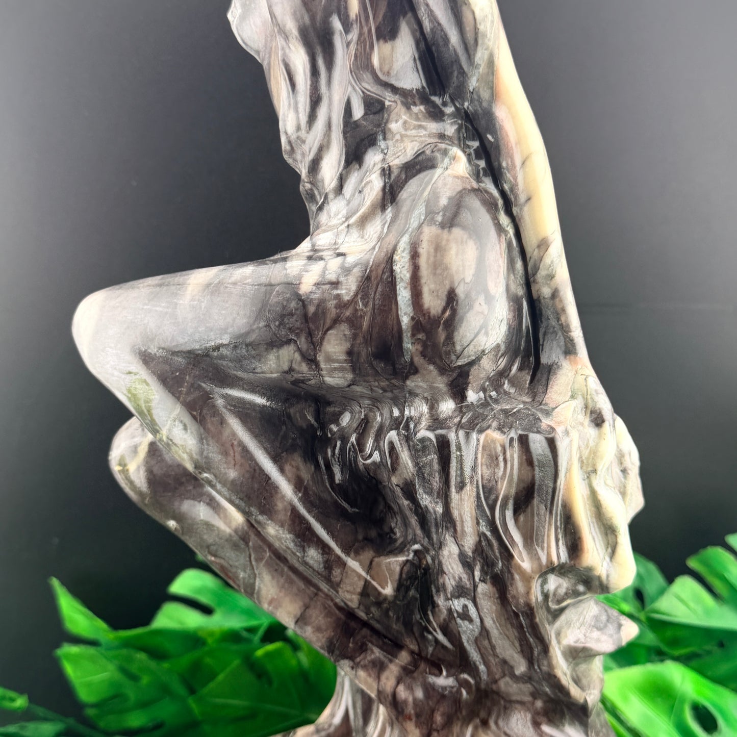 XL Jasper Stone Mermaid Carving