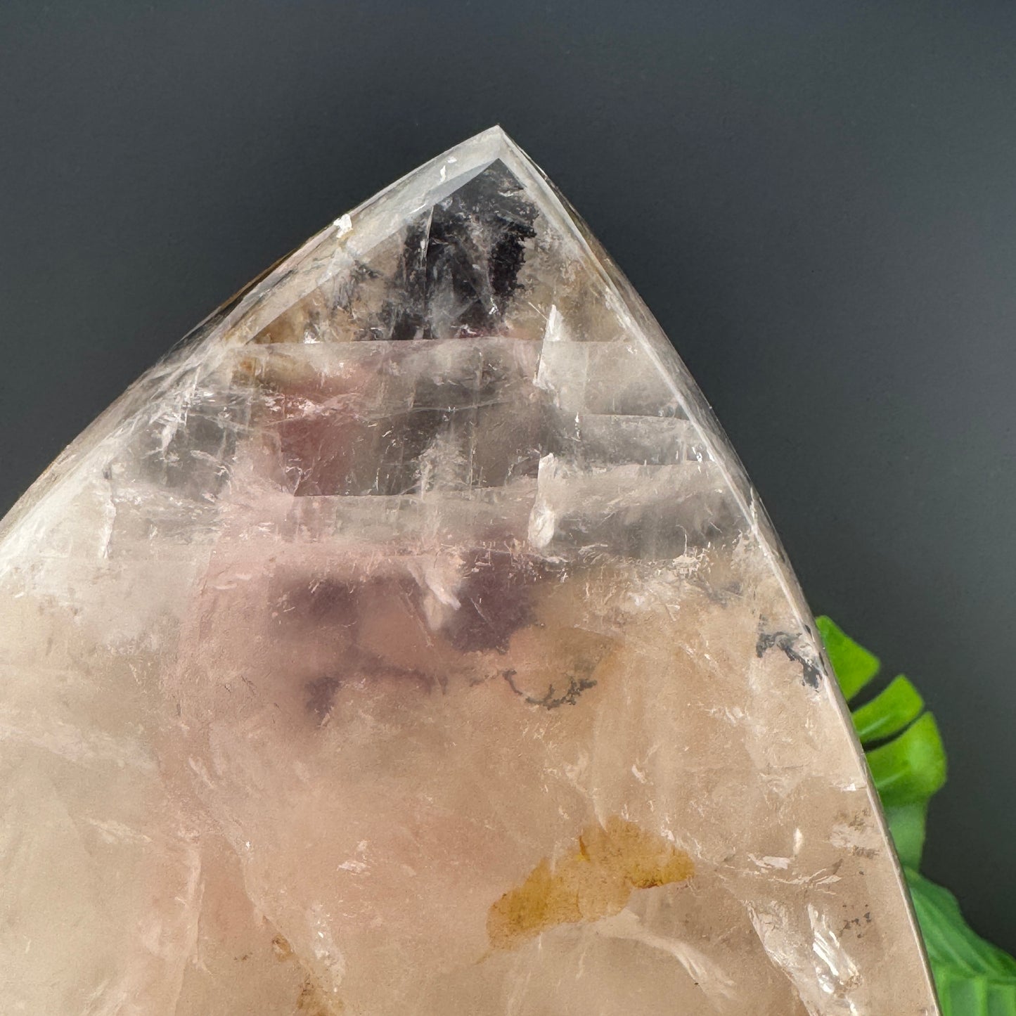 XL Brazilian Clear Quartz Flame with Dendrite