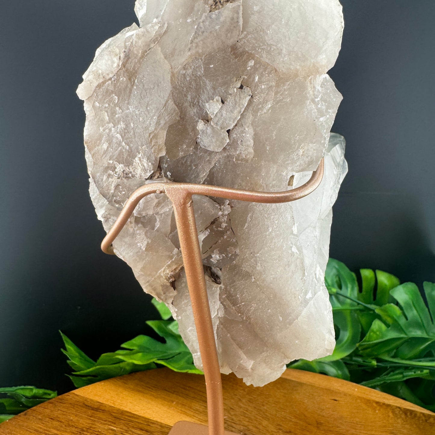Beautiful Smoky Lemurian On Stand