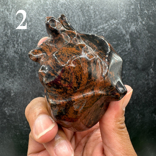 Mahogany Obsidian Anatomical Heart