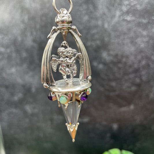 Gotland Pendulum Angels with Opal and Amethyst in S925 Silver