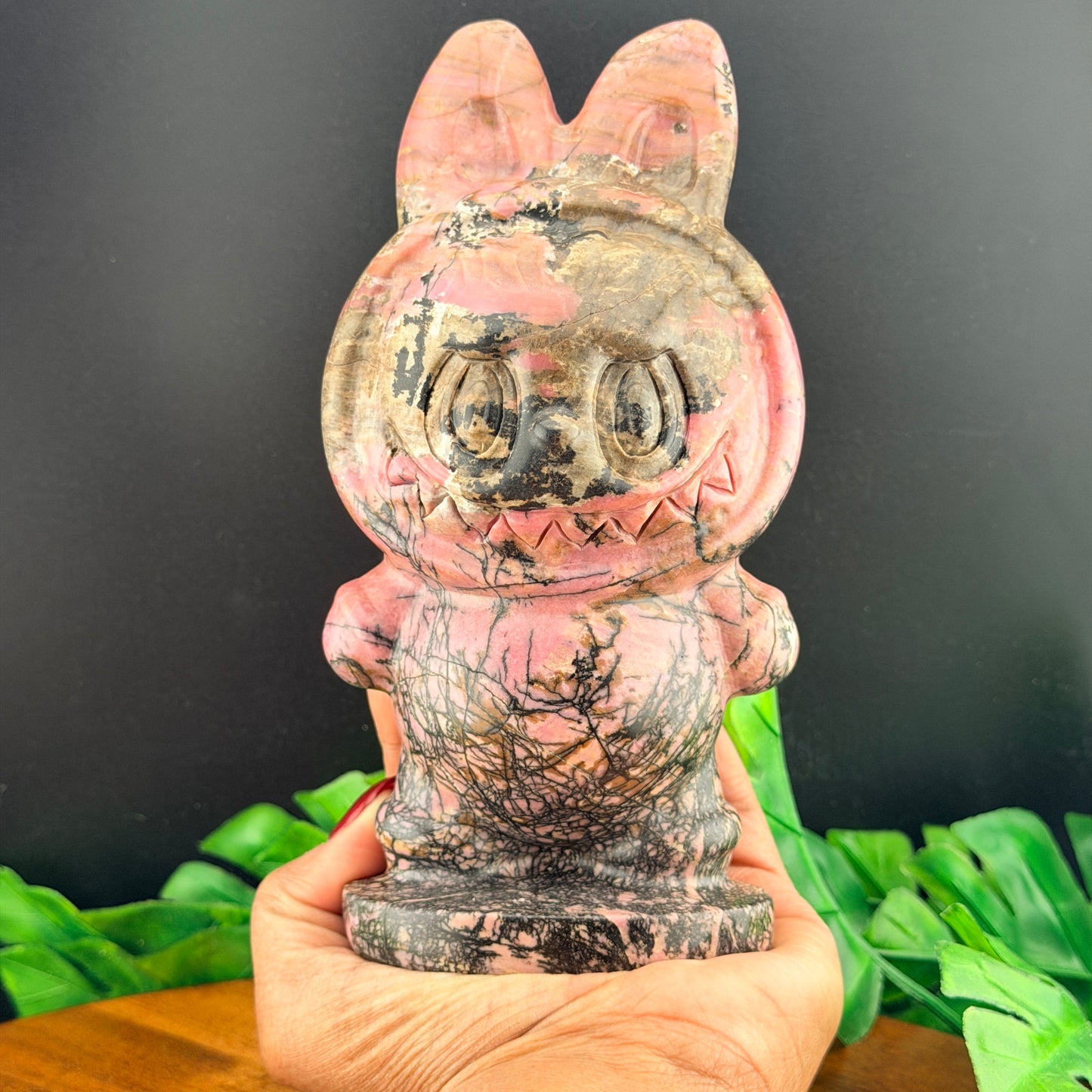 XL Pink Rhodonite Labubu