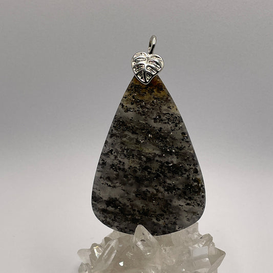 XL Pyrite in Agate Teardrop Pendant