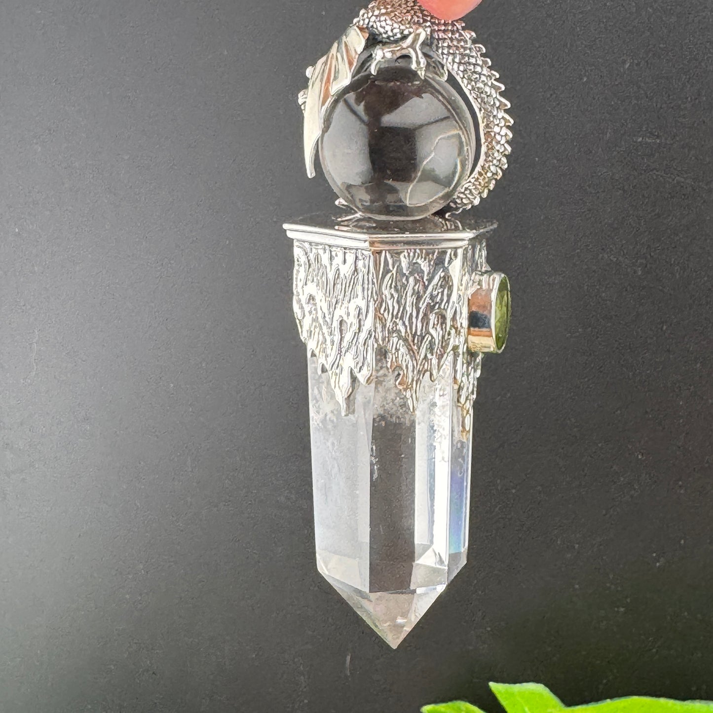 Gotland Dragon Pendant with Quartz Point