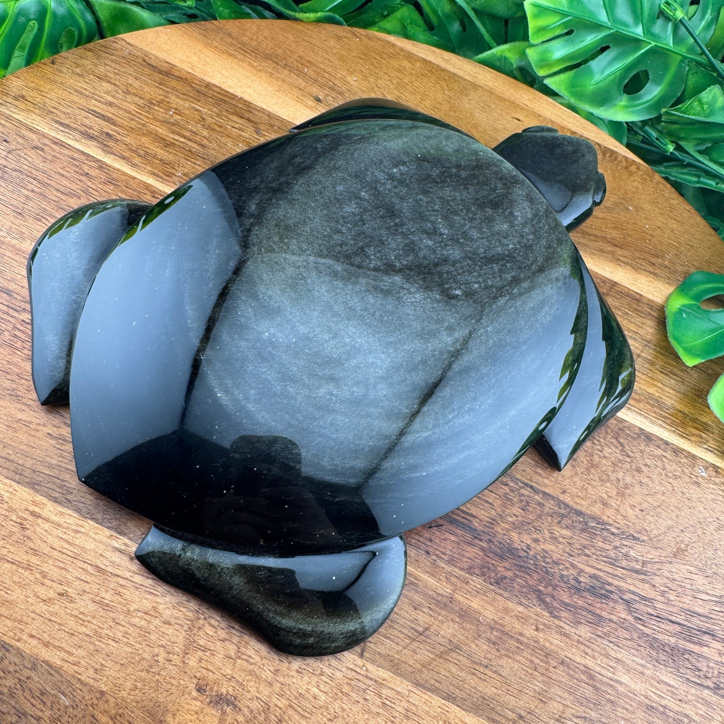 Gold Sheen Obsidian Turtle Carving