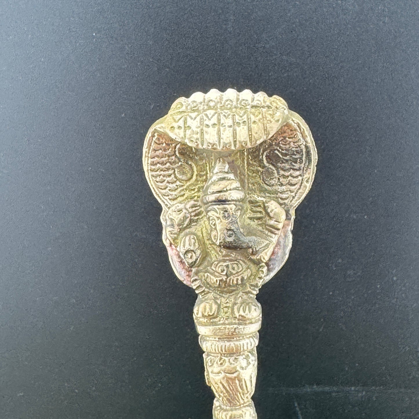 Brass Ganesh Brass Ritual Spoon