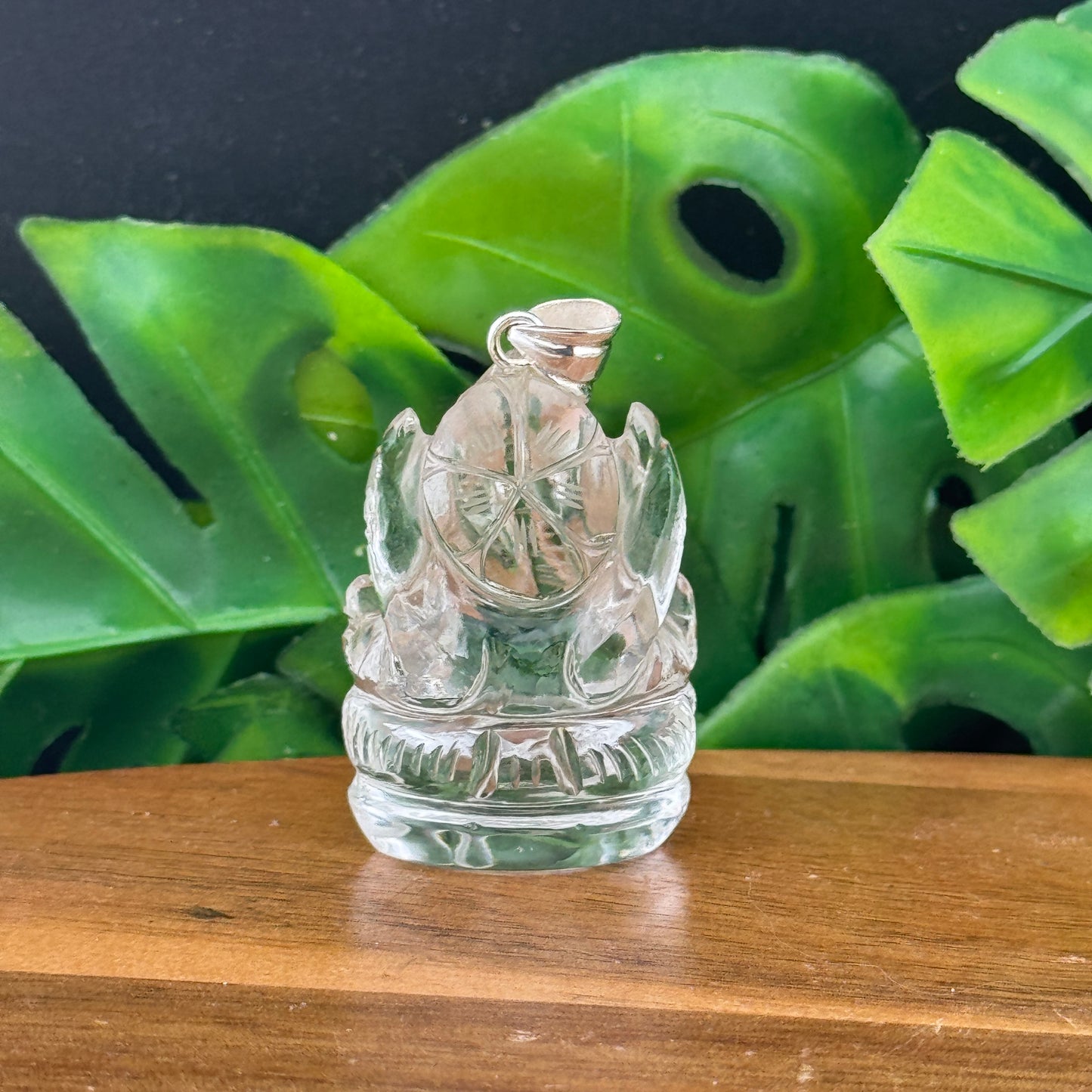 Clear Quartz Ganesh Pendant