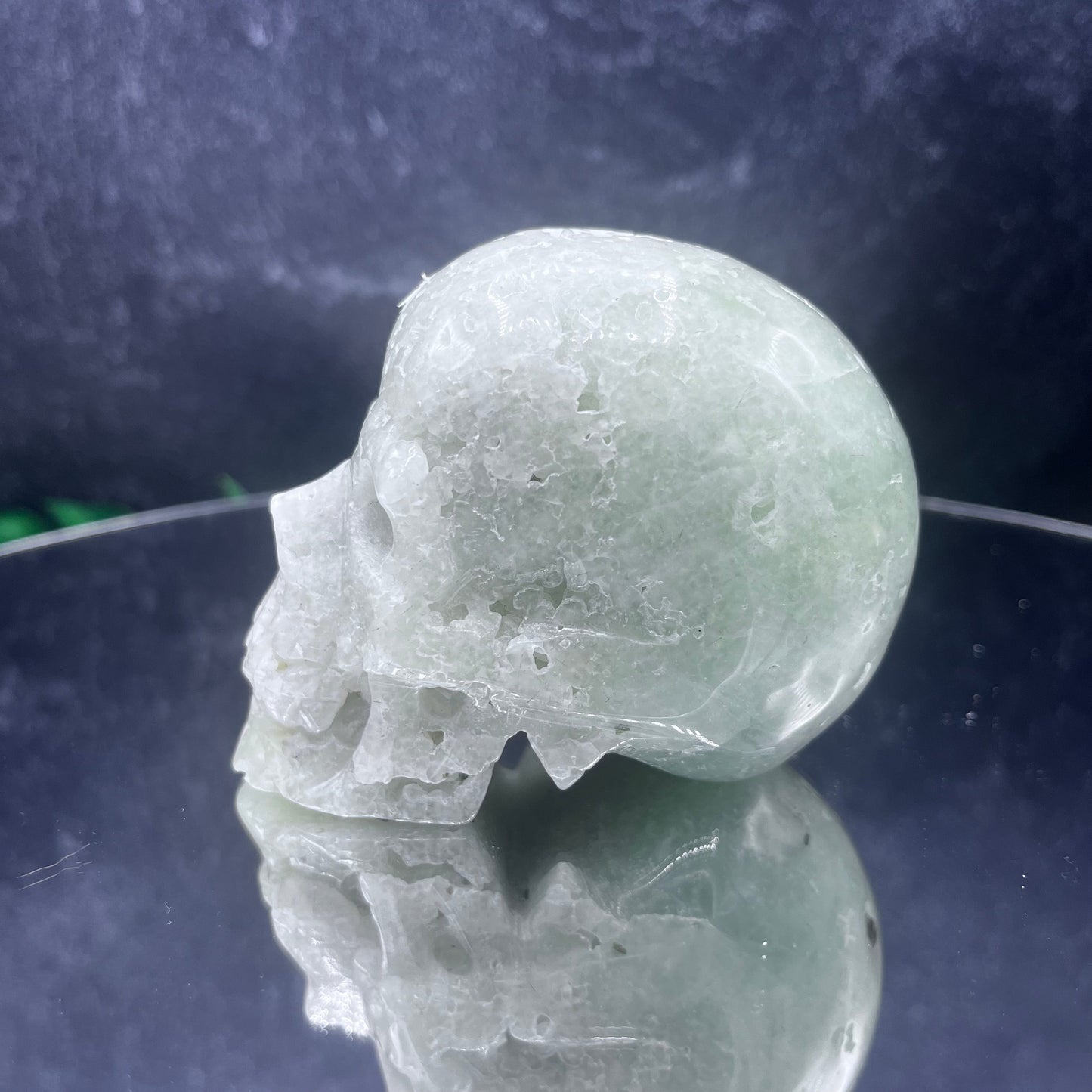 Prehnite Skull