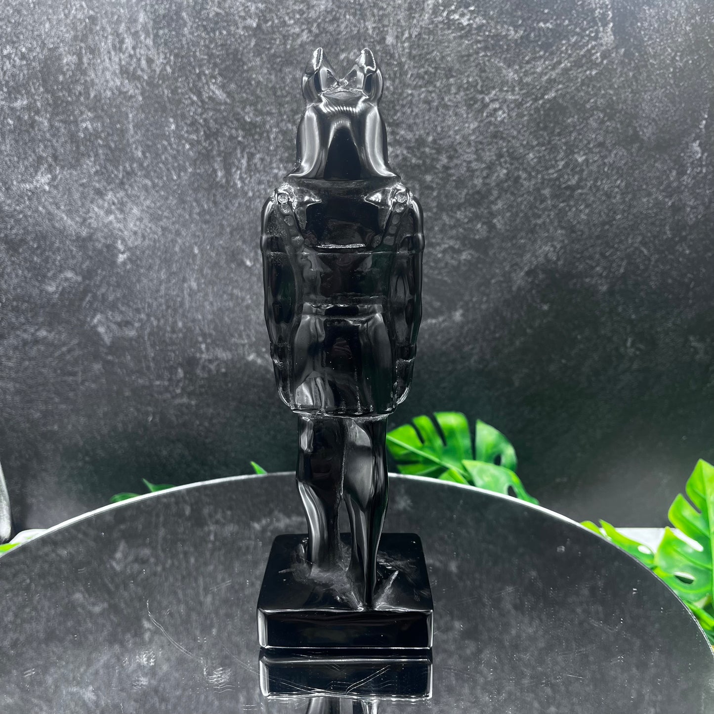 Black Obsidian Anubis Statue