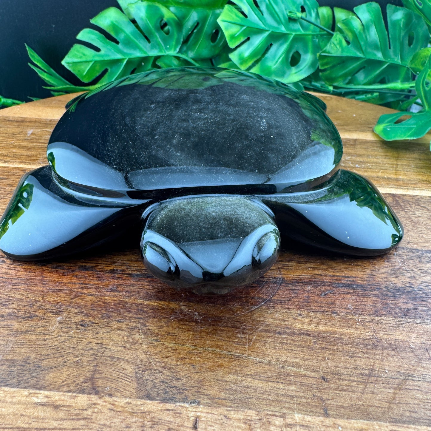 Gold Sheen Obsidian Turtle Carving