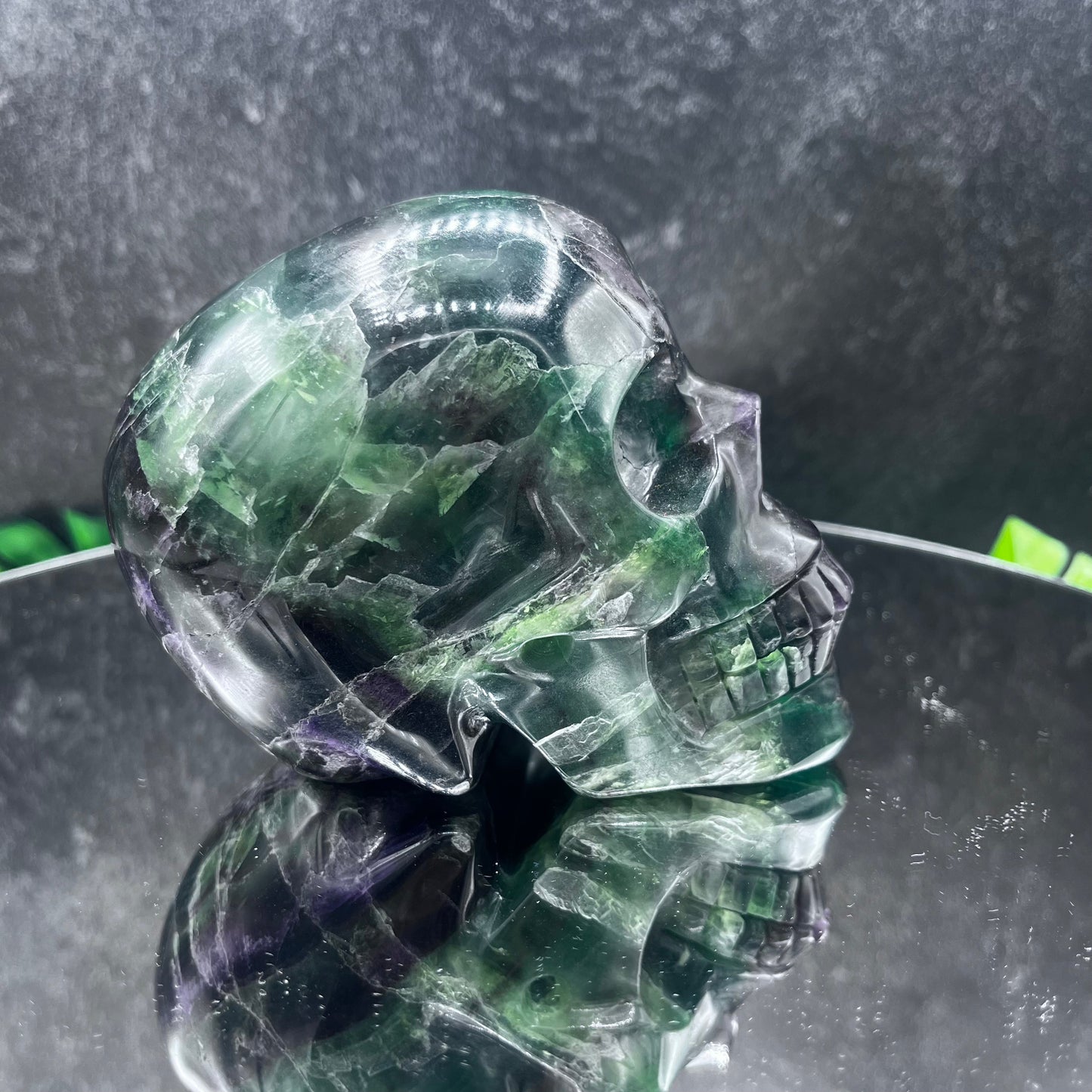 Green Fluorite Skull