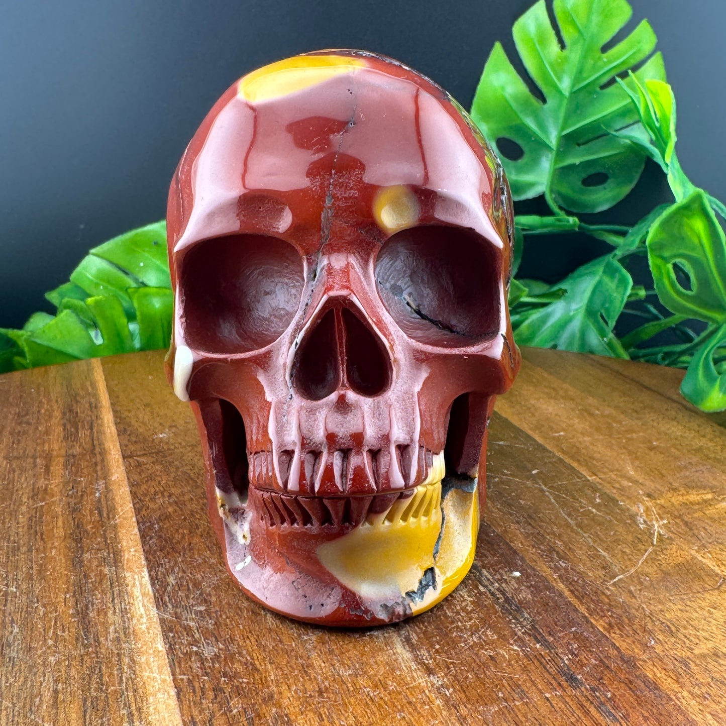 Red and Yellow Mookaite Skull