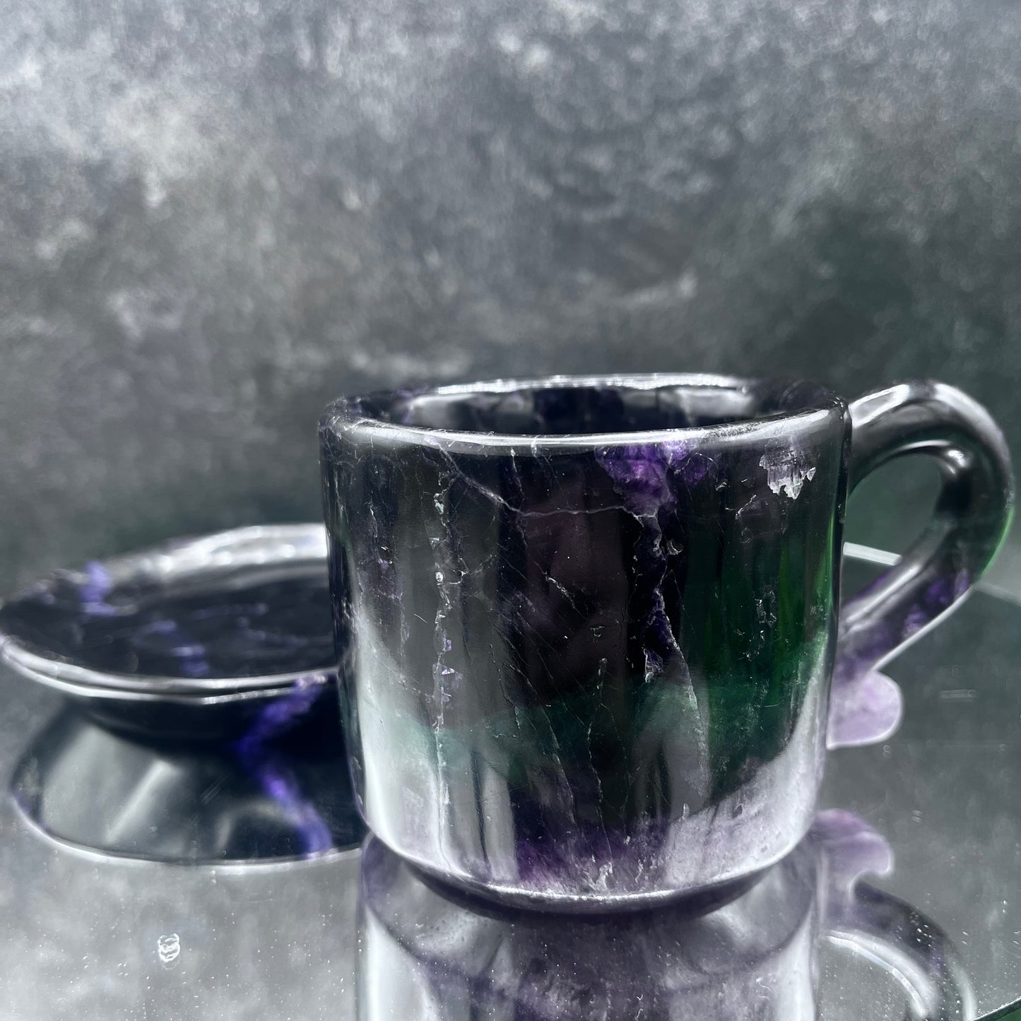 Purple Fluorite Cup and Saucer