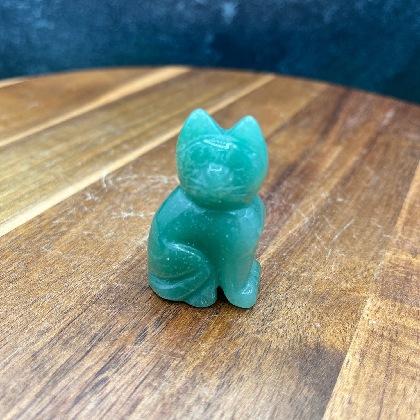 Small Green Aventurine Cat Carving