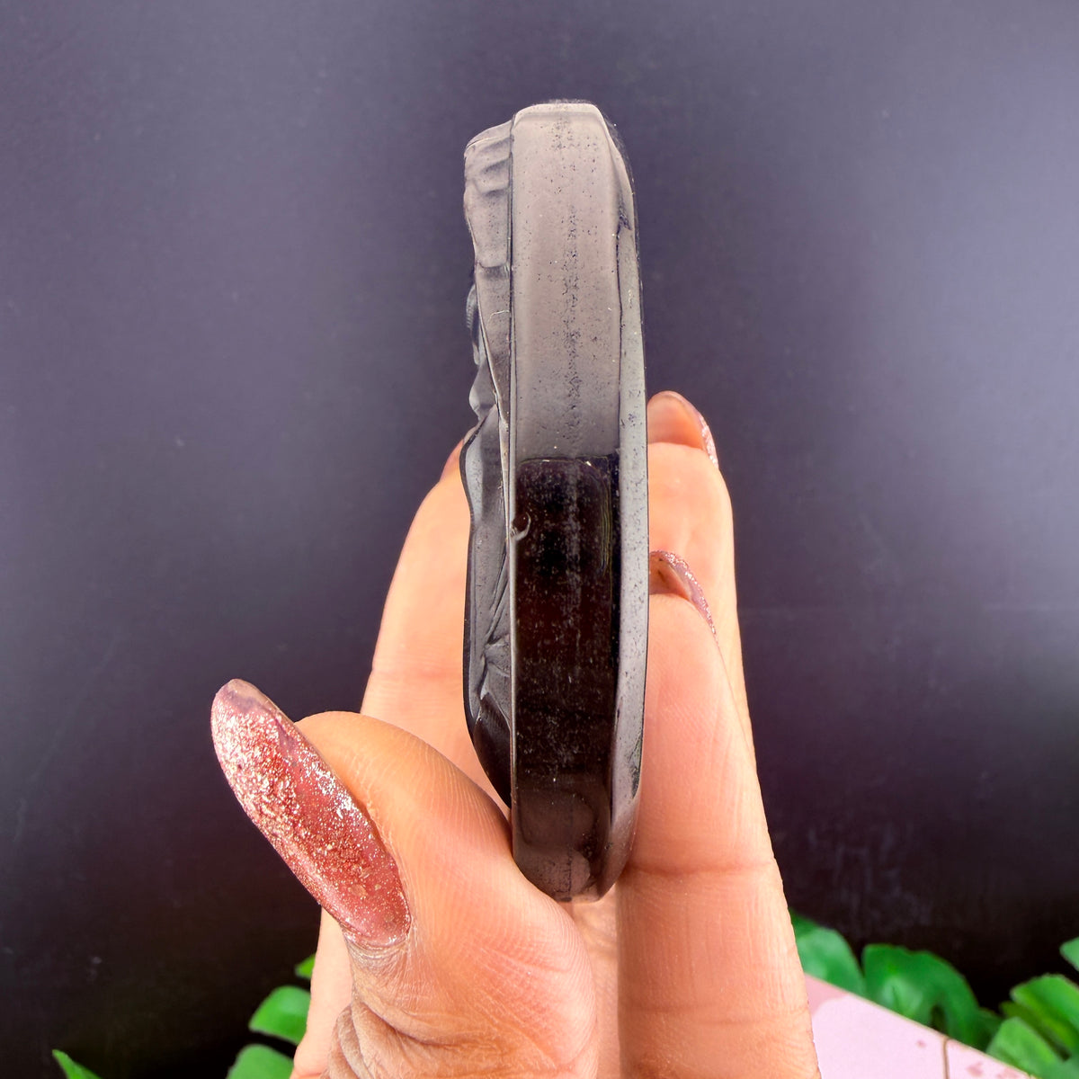 Silver Sheen Obsidian Angel Medallion – view 4