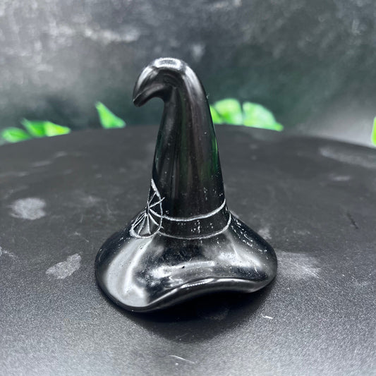 Silver Obsidian Witch Hat