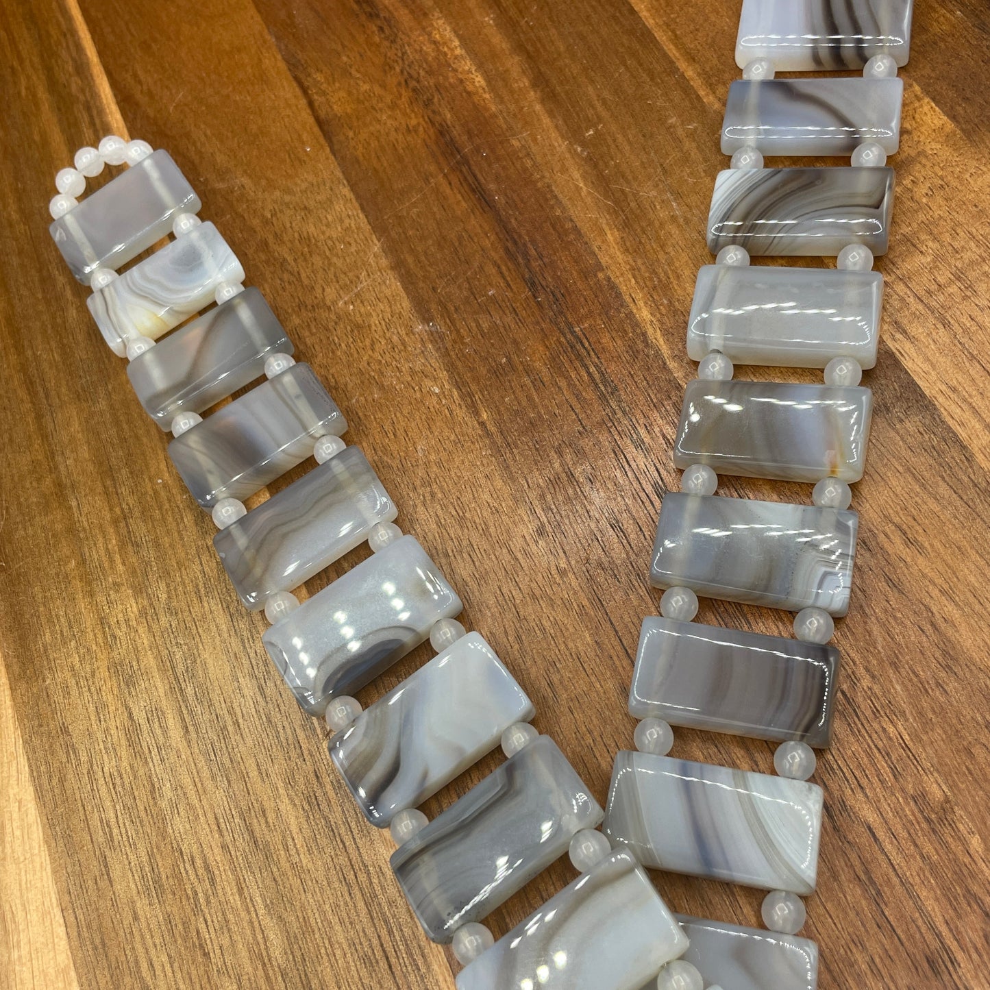 Rare Grey Banded Agate Crystal Belt
