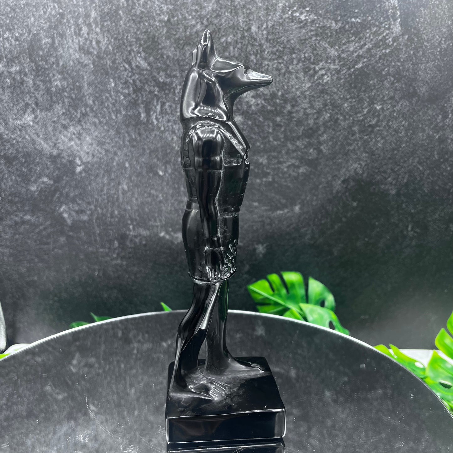 Black Obsidian Anubis Statue