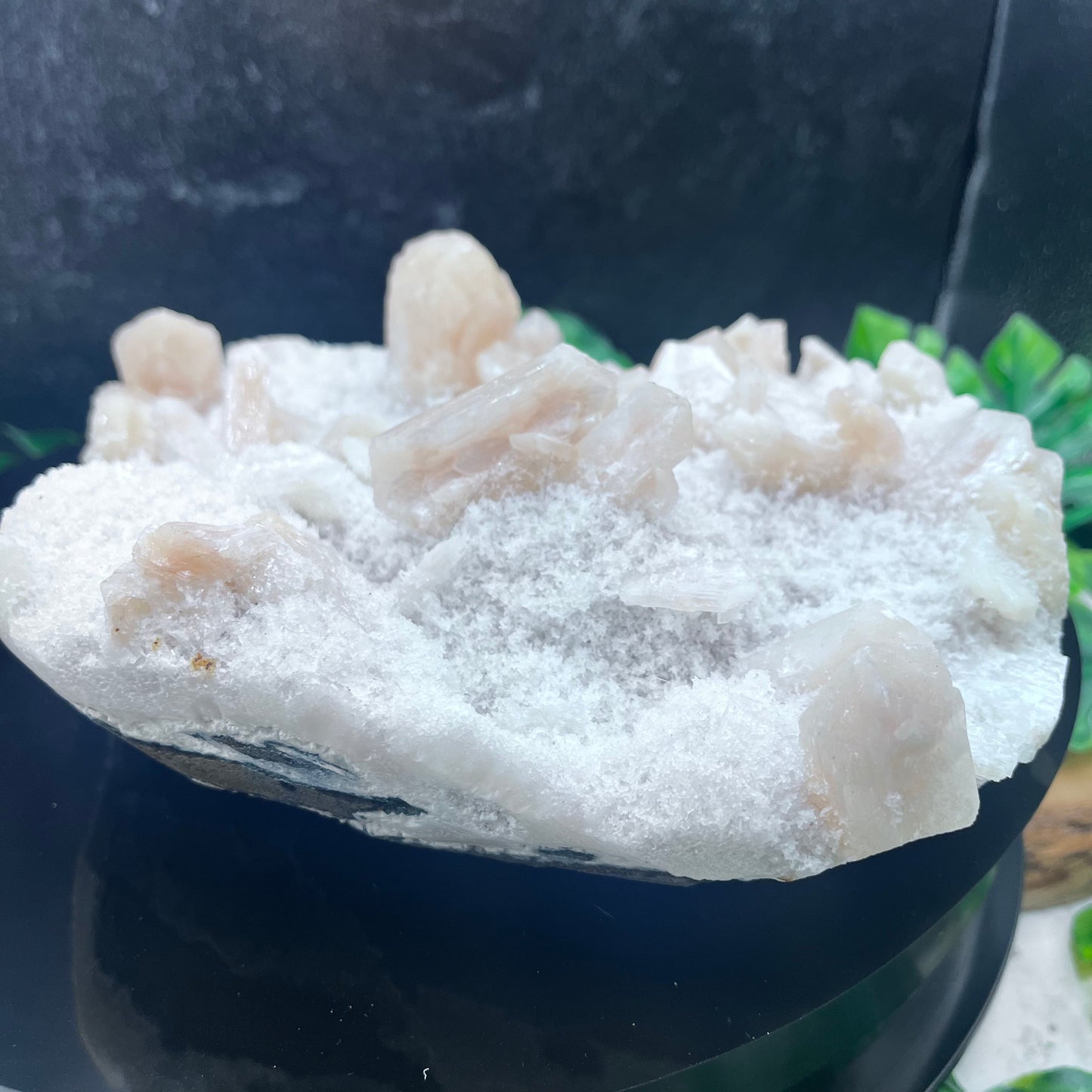 Peach Stilbite on Mesolite