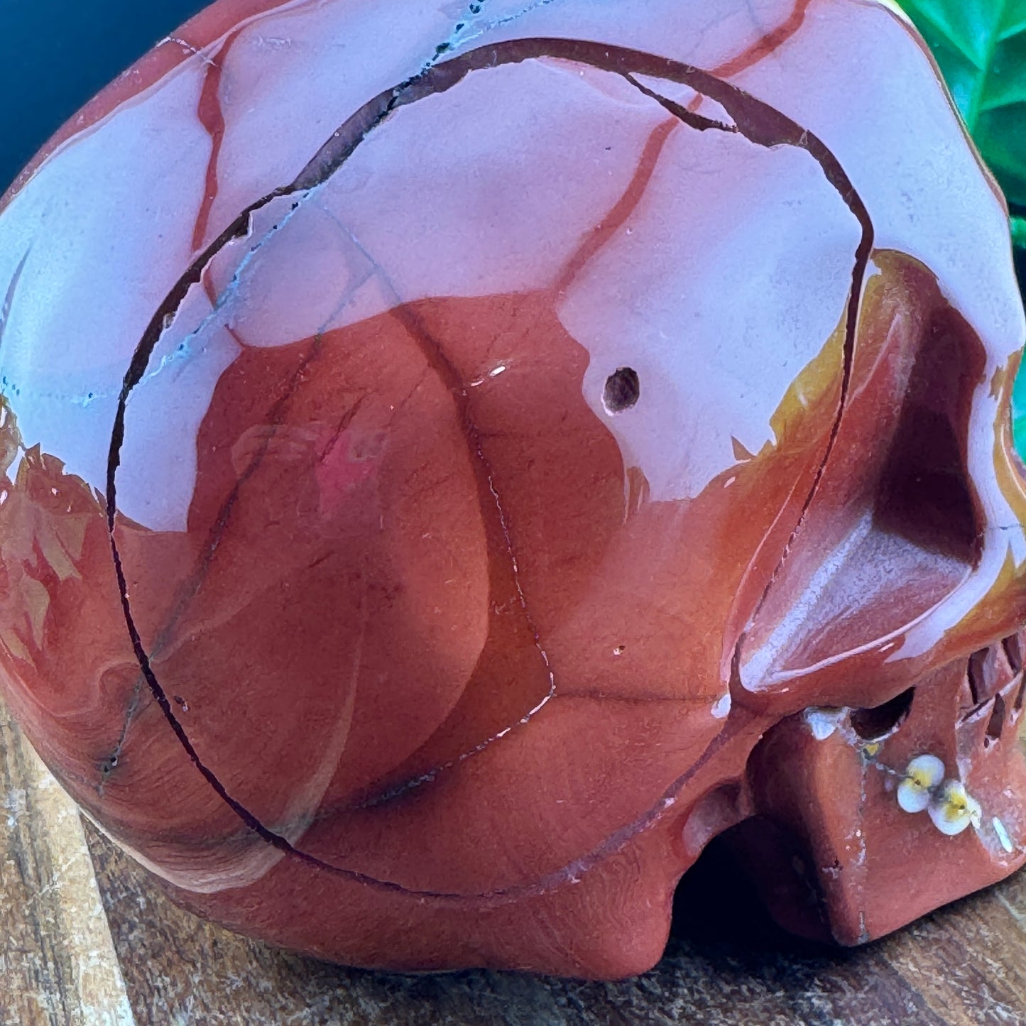 Red and Yellow Mookaite Skull