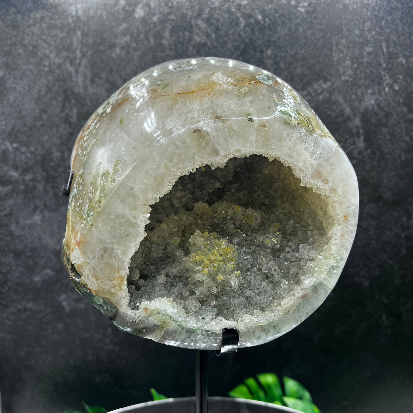 Druzy Agate Geode on Stand