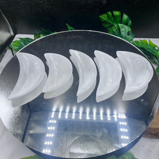 Satin Spar Moon Bowl