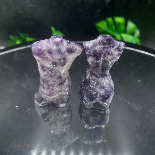 Lepidolite Body Carving Duo
