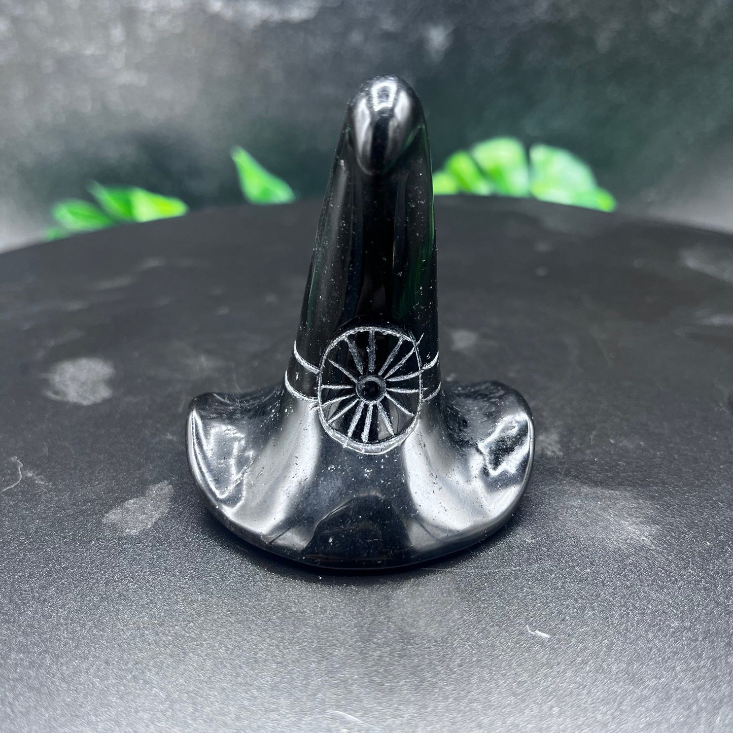 Silver Obsidian Witch Hat