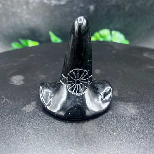 Silver Obsidian Witch Hat