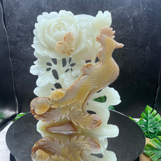 Onyx Peacock on Flower