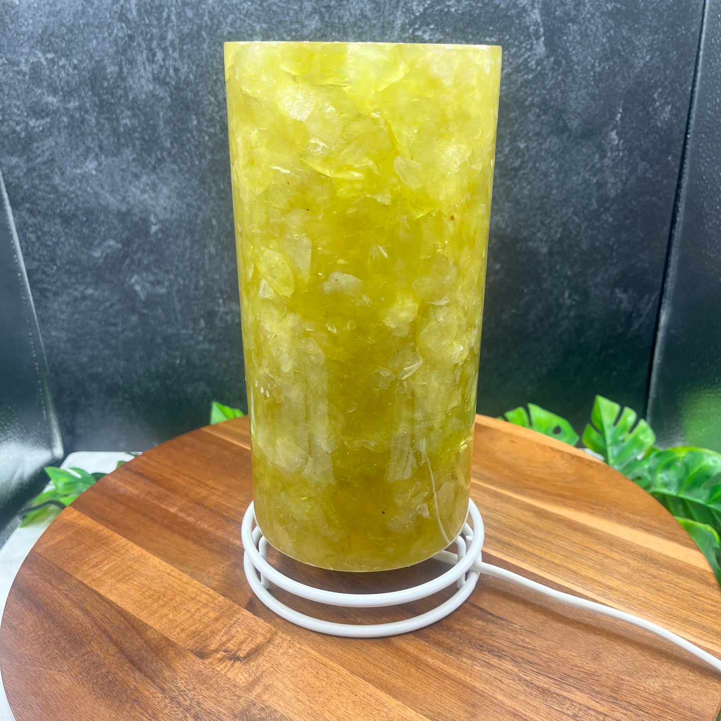 Yellow Mother of Pearl Shell Acrylic Lamp