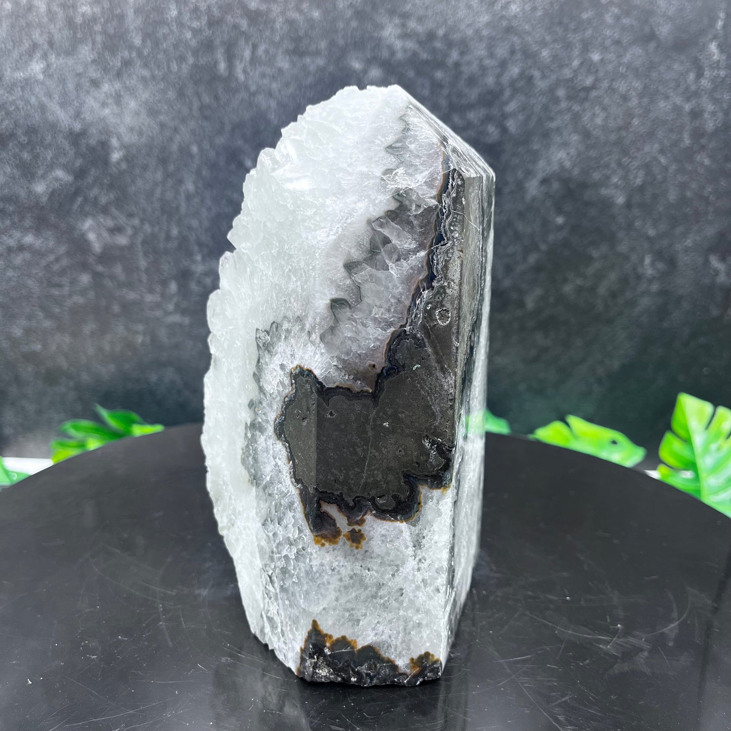 Moss Agate Druzy Tower