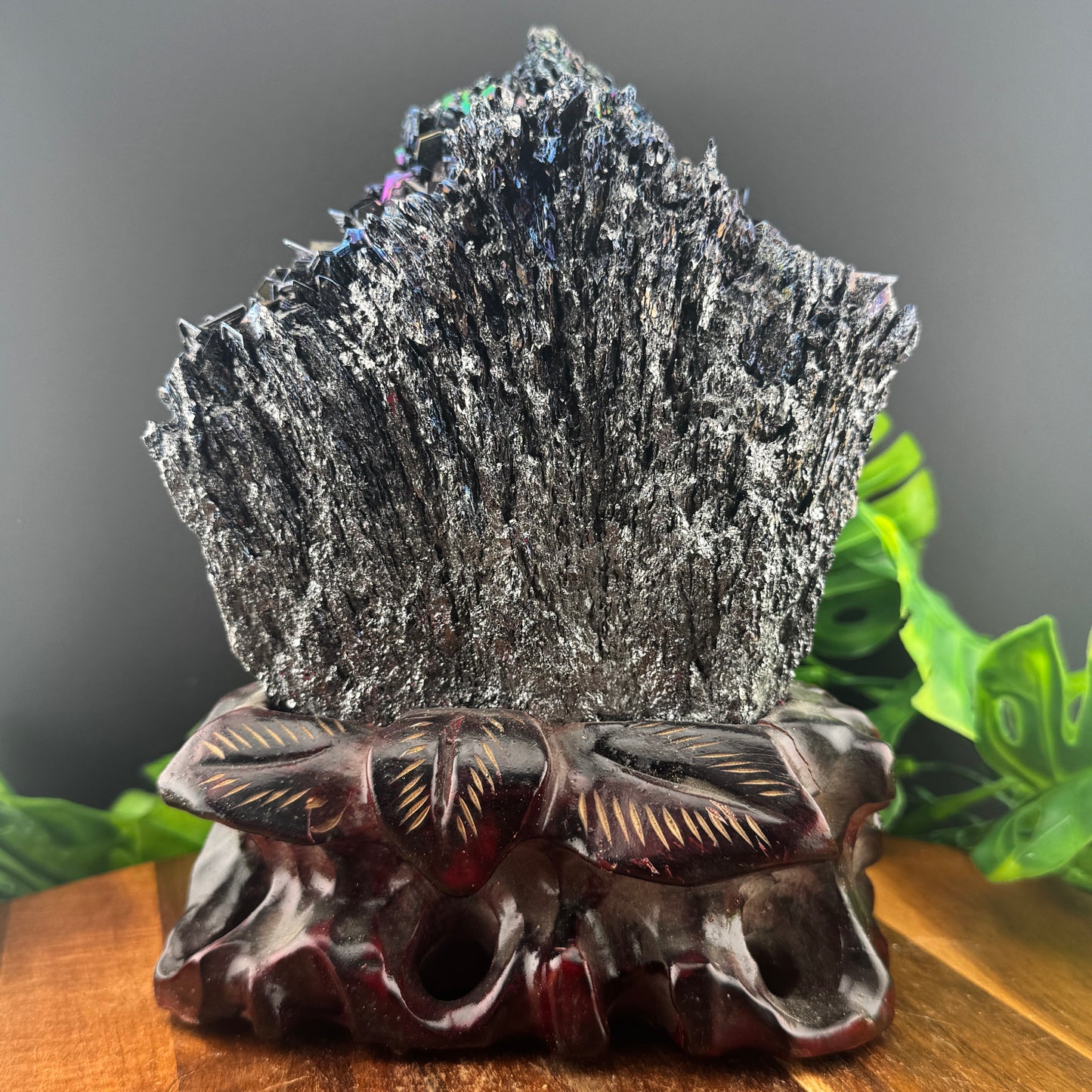 Unique “Bladed” Carborundum on Wood Stand