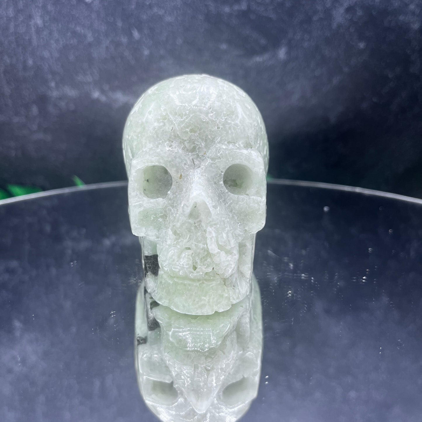 Prehnite Skull