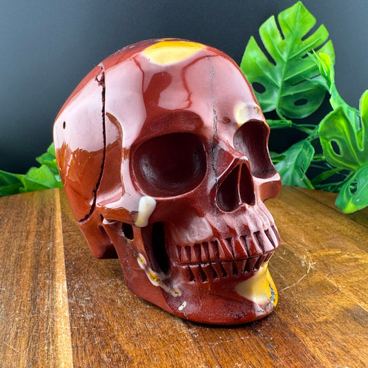 Red and Yellow Mookaite Skull