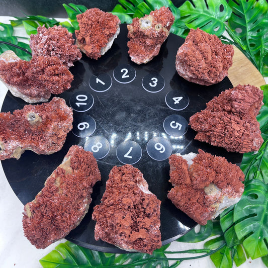 Starry Acicular Red Calcite Specimen