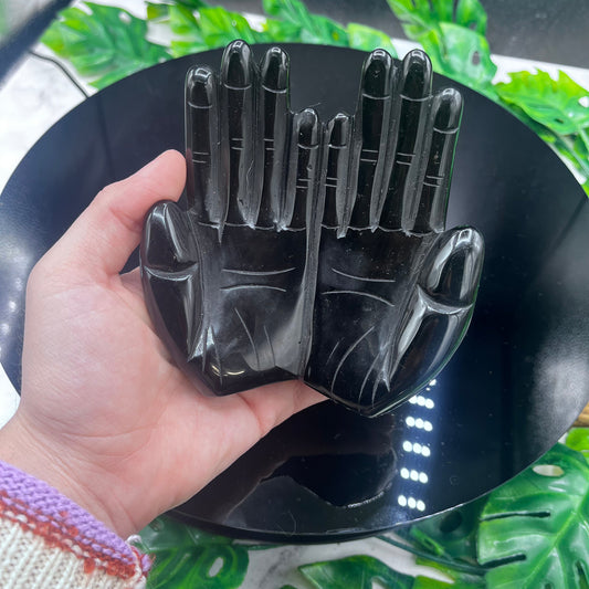 Black Obsidian Hand Carving