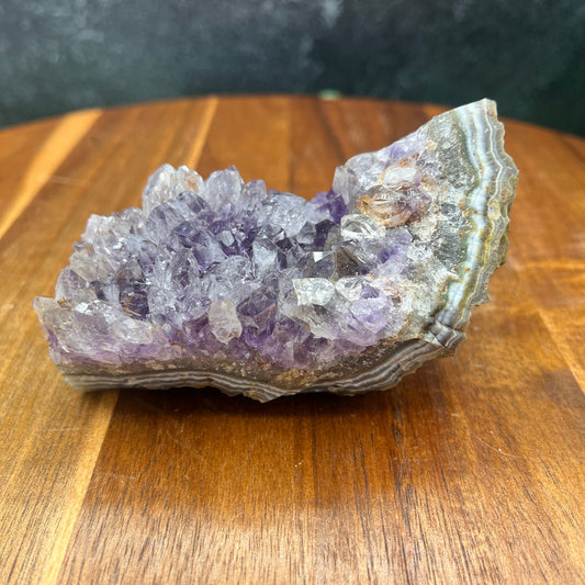 Amethyst in Banded Agate Matrix